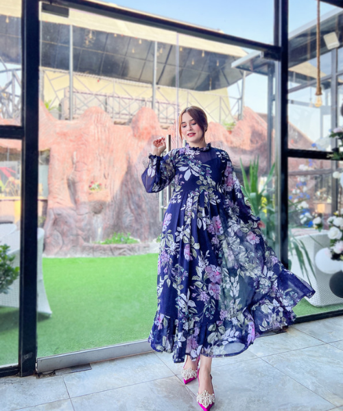 NAVY BLUE FLORAL DRESS