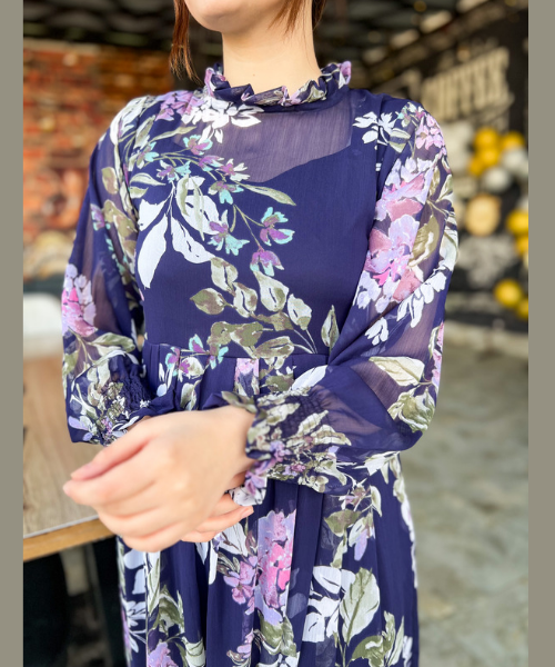 NAVY BLUE FLORAL DRESS