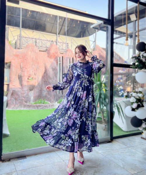 NAVY BLUE FLORAL DRESS